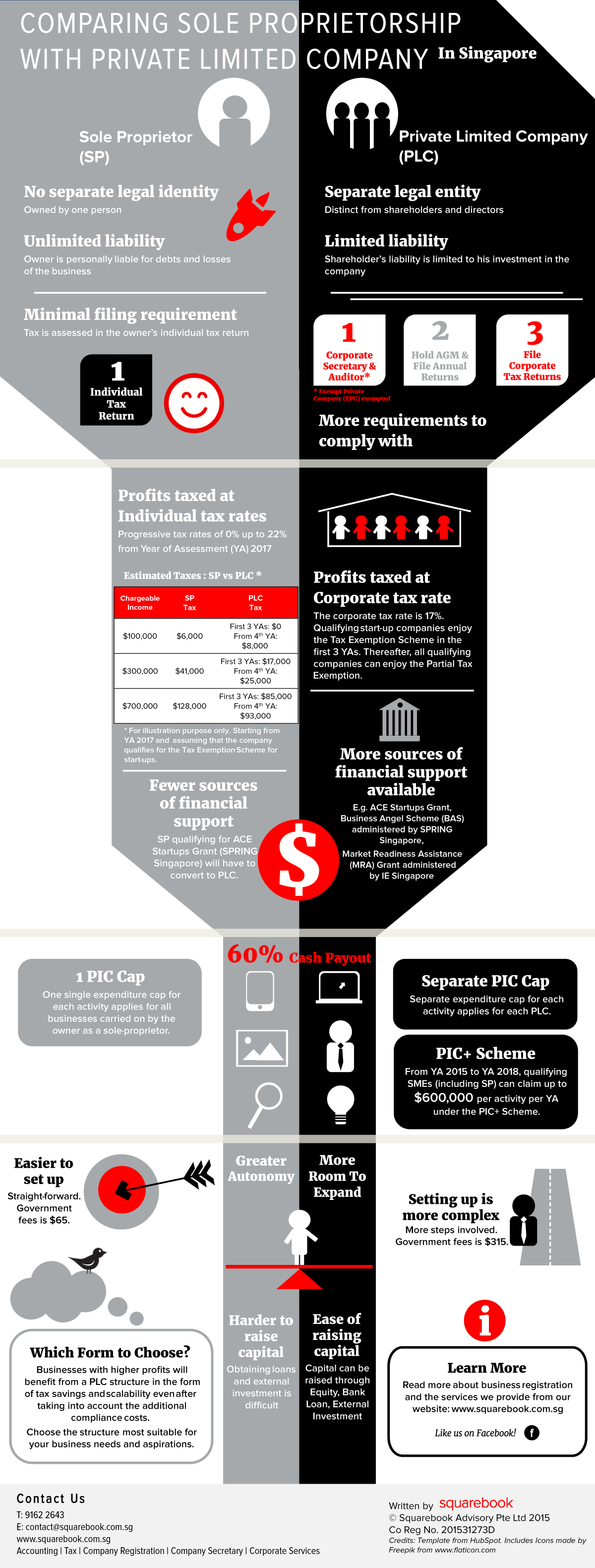 Sole Proprietorship vs Private Limited Company in Singapore [Infographic]